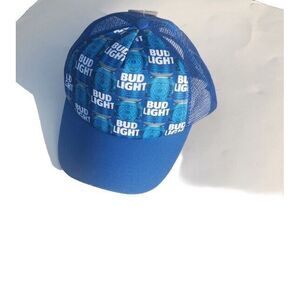 Bud Light Budweiser Beer  Cans Adjustable‎ Snapback Trucker Mesh Hat Cap